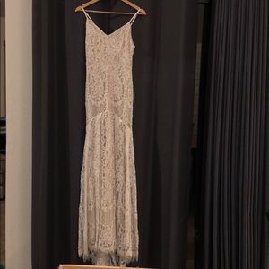 White maxi lace dress